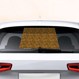 Наклейка на авто - для заднего стекла с принтом Леопард (Leopard) в Санкт-Петербурге, ПВХ | Точные размеры наклейки зависят от выбранного изображения (ширина не больше 75 мм, высота не больше 45 мм) | jaguar | leopard | ocelot | predator | гепард | дикая кошка | животное | зверь | кот | леопард | леопардовые пятна | оцелот | хищная кошка | хищник | ягуар