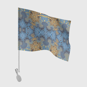 Флаг для автомобиля с принтом Коллекция Фрактальная мозаика Желто-синий 292-6-n11-2 в Санкт-Петербурге, 100% полиэстер | Размер: 30*21 см | blue | fractal | light | pattern | symmetrical | yellow | желтый | светлый | симметричный | узор | фрактал