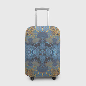 Чехол для чемодана 3D с принтом Коллекция Фрактальная мозаика Желто-синий 292-6-n11-2 в Санкт-Петербурге, 86% полиэфир, 14% спандекс | двустороннее нанесение принта, прорези для ручек и колес | blue | fractal | light | pattern | symmetrical | yellow | желтый | светлый | симметричный | узор | фрактал