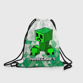 Рюкзак-мешок 3D с принтом Minecraft Creeper ползучий камикадзе в Санкт-Петербурге, 100% полиэстер | плотность ткани — 200 г/м2, размер — 35 х 45 см; лямки — толстые шнурки, застежка на шнуровке, без карманов и подкладки | creeper | green minecraft | minecraft | minecraft creeper | minecraft dungeons | детские игры | зеленый майнкрафт | камикадзе | крипер | крипер майнкрафт | криппер | майнкрафт крипер | майнкрафт подземелье | минекрафт | мобы