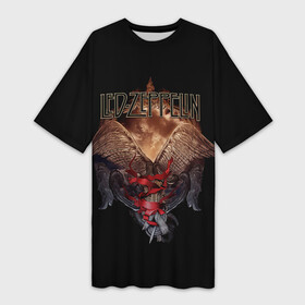 Платье-футболка 3D с принтом Led Zeppelin Wings в Санкт-Петербурге,  |  | Тематика изображения на принте: alternative | led zeppelin | metall | music | rock | альтернатива | лед зеппелин | лэд зепелин | металл | музыка | рок