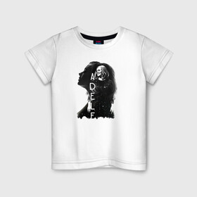 Детская футболка хлопок с принтом профиль Adele в Санкт-Петербурге, 100% хлопок | круглый вырез горловины, полуприлегающий силуэт, длина до линии бедер | девушка | имя | надпись | певица | профиль