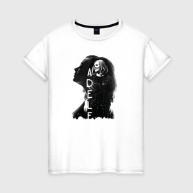Женская футболка хлопок с принтом профиль Adele в Санкт-Петербурге, 100% хлопок | прямой крой, круглый вырез горловины, длина до линии бедер, слегка спущенное плечо | Тематика изображения на принте: девушка | имя | надпись | певица | профиль