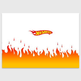 Поздравительная открытка с принтом Hot Wheels | Logo | Fire в Санкт-Петербурге, 100% бумага | плотность бумаги 280 г/м2, матовая, на обратной стороне линовка и место для марки
 | auto | bone shaker | fire | hot wheels | logo | mattel | rd02 | twin mill | авто | автомобиль | ам | горячие колёса | лого | логотип | огненная | огонь | хот велс | эмблема