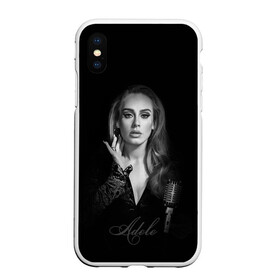 Чехол для iPhone XS Max матовый с принтом Adele Icon в Санкт-Петербурге, Силикон | Область печати: задняя сторона чехла, без боковых панелей | Тематика изображения на принте: девушка | имя | микрофон | певица | фото