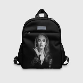 Детский рюкзак 3D с принтом Adele Icon в Санкт-Петербурге, 100% полиэстер | лямки с регулируемой длиной, сверху петелька, чтобы рюкзак можно было повесить на вешалку. Основное отделение закрывается на молнию, как и внешний карман. Внутри дополнительный карман. По бокам два дополнительных кармашка | девушка | имя | микрофон | певица | фото