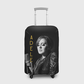 Чехол для чемодана 3D с принтом Певица Adele в Санкт-Петербурге, 86% полиэфир, 14% спандекс | двустороннее нанесение принта, прорези для ручек и колес | девушка | имя | микрофон | надпись | певица