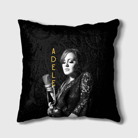 Подушка 3D с принтом Певица Adele в Санкт-Петербурге, наволочка – 100% полиэстер, наполнитель – холлофайбер (легкий наполнитель, не вызывает аллергию). | состоит из подушки и наволочки. Наволочка на молнии, легко снимается для стирки | девушка | имя | микрофон | надпись | певица