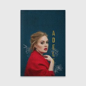 Обложка для паспорта матовая кожа с принтом Portrait Adele в Санкт-Петербурге, натуральная матовая кожа | размер 19,3 х 13,7 см; прозрачные пластиковые крепления | Тематика изображения на принте: имя | лицо | надпись | певица | портрет