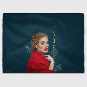 Плед 3D с принтом Portrait Adele в Санкт-Петербурге, 100% полиэстер | закругленные углы, все края обработаны. Ткань не мнется и не растягивается | имя | лицо | надпись | певица | портрет