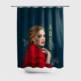 Штора 3D для ванной с принтом Portrait Adele в Санкт-Петербурге, 100% полиэстер | плотность материала — 100 г/м2. Стандартный размер — 146 см х 180 см. По верхнему краю — пластиковые люверсы для креплений. В комплекте 10 пластиковых колец | имя | лицо | надпись | певица | портрет