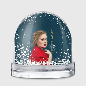 Игрушка Снежный шар с принтом Portrait Adele в Санкт-Петербурге, Пластик | Изображение внутри шара печатается на глянцевой фотобумаге с двух сторон | имя | лицо | надпись | певица | портрет