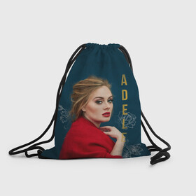 Рюкзак-мешок 3D с принтом Portrait Adele в Санкт-Петербурге, 100% полиэстер | плотность ткани — 200 г/м2, размер — 35 х 45 см; лямки — толстые шнурки, застежка на шнуровке, без карманов и подкладки | имя | лицо | надпись | певица | портрет