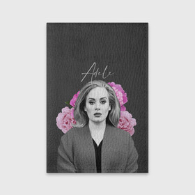 Обложка для паспорта матовая кожа с принтом Flowers Adele в Санкт-Петербурге, натуральная матовая кожа | размер 19,3 х 13,7 см; прозрачные пластиковые крепления | имя | надпись | певица | текстура | цветы