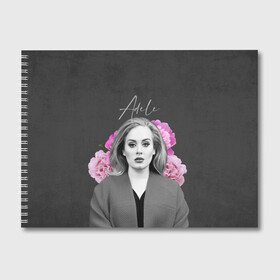 Альбом для рисования с принтом Flowers Adele в Санкт-Петербурге, 100% бумага
 | матовая бумага, плотность 200 мг. | Тематика изображения на принте: имя | надпись | певица | текстура | цветы
