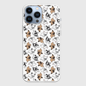 Чехол для iPhone 13 Pro Max с принтом Бульдожики в Санкт-Петербурге,  |  | Тематика изображения на принте: animal | bulldog | dog | french bulldog | french bulldog p | pit bull | бойцовская собака | бульдог | год собаки | друг человека | животное | зверь | кинолог | пёс | питбуль | собака французский бульдог | собаковод
