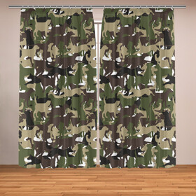 Фотошторы с принтом Камуфляж из Собак (Camouflage) в Санкт-Петербурге, Блэкаут (светозащита 90%) / Габардин (светозащита 40% | 2 полотна шириной по 145 см; Высота 200-300 см; Крепление: шторная лента (на крючки); | Тематика изображения на принте: animal | camouflage | dog | military camouflage | барбос | бобик | военный камуфляж | год собаки | друг человека | животное | зверь | ищейка | камуфляж | кинолог | кость | лайка | милитари | охотничий камуфляж | пёс