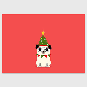 Поздравительная открытка с принтом Новогодний Мопс   Пёсик в Санкт-Петербурге, 100% бумага | плотность бумаги 280 г/м2, матовая, на обратной стороне линовка и место для марки
 | 2021 | 2022 | bite me | christmas | marry christmas | new year | в топе | герлянды | для друга | елка | кусь | мопс | нг | новогодний мопс | новогодний свитер | новый год | пёсик | песк | подарок | пряник | пряня | псина