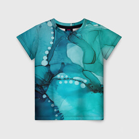 Детская футболка 3D с принтом Глюки водолаза в Санкт-Петербурге, 100% гипоаллергенный полиэфир | прямой крой, круглый вырез горловины, длина до линии бедер, чуть спущенное плечо, ткань немного тянется | абстракция | камуфляж | пестрый | разводы | размытый | салатовый