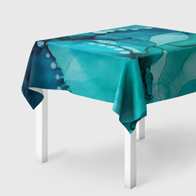 Скатерть 3D с принтом Глюки водолаза в Санкт-Петербурге, 100% полиэстер (ткань не мнется и не растягивается) | Размер: 150*150 см | абстракция | камуфляж | пестрый | разводы | размытый | салатовый