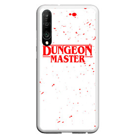 Чехол для Honor P30 с принтом DUNGEON MASTER BLOOD ГАЧИМУЧИ БЕЛЫЙ в Санкт-Петербурге, Силикон | Область печати: задняя сторона чехла, без боковых панелей | Тематика изображения на принте: aniki | billy | boss | boy | bucks | dark | deep | door | dungeon | fantasy | gachi | gachimuchi | gym | hundred | master | muchi | next | stranger | the | things | three | van | wee | билли | ван | гачи | гачимучи | дела | мучи | 