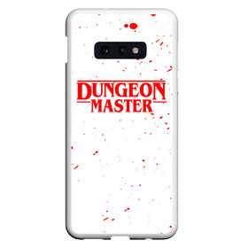 Чехол для Samsung S10E с принтом DUNGEON MASTER BLOOD ГАЧИМУЧИ БЕЛЫЙ в Санкт-Петербурге, Силикон | Область печати: задняя сторона чехла, без боковых панелей | Тематика изображения на принте: aniki | billy | boss | boy | bucks | dark | deep | door | dungeon | fantasy | gachi | gachimuchi | gym | hundred | master | muchi | next | stranger | the | things | three | van | wee | билли | ван | гачи | гачимучи | дела | мучи | 