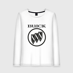 Женский лонгслив хлопок с принтом Buick | Black and White Logo в Санкт-Петербурге, 100% хлопок |  | auto | avista | buick | cascada | enclave | encore | logo | regal | verano | wildcat | авто | автомобиль | ам | бьюик | бюик | лого | логотип | машина | машины | эмблема