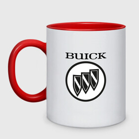 Кружка двухцветная с принтом Buick | Black and White Logo в Санкт-Петербурге, керамика | объем — 330 мл, диаметр — 80 мм. Цветная ручка и кайма сверху, в некоторых цветах — вся внутренняя часть | Тематика изображения на принте: auto | avista | buick | cascada | enclave | encore | logo | regal | verano | wildcat | авто | автомобиль | ам | бьюик | бюик | лого | логотип | машина | машины | эмблема