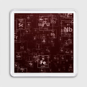 Магнит 55*55 с принтом Fe - Таблица Менделеева в Санкт-Петербурге, Пластик | Размер: 65*65 мм; Размер печати: 55*55 мм | Тематика изображения на принте: fe | для студентов | для физиков | для химиков | железо | наука | таблица менделеева | ученым | физика | химия | элемент