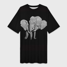 Платье-футболка 3D с принтом Сплоченность в Санкт-Петербурге,  |  | любовь | преданность | семья | слоненок | слониха | слоны