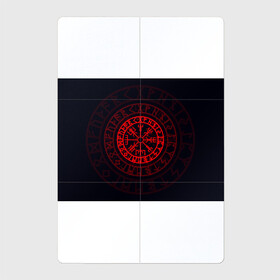 Магнитный плакат 2Х3 с принтом Красный Вегвизир в Санкт-Петербурге, Полимерный материал с магнитным слоем | 6 деталей размером 9*9 см | викинги | красный вегвизир | минимализм | руны | руны викингов | символ | символика