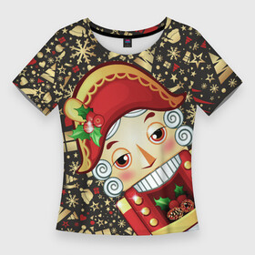 Женская футболка 3D Slim с принтом ЩЕЛКУНЧИК  2022 в Санкт-Петербурге,  |  | 2022 | nutcracker | арт | ёлка | креативный | лучшее | мультик | новый год | оригинальный | подарок | праздник | топ | фильм | щелкунчик