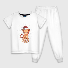 Детская пижама хлопок с принтом ТИГРЁНОК 22 в Санкт-Петербурге, 100% хлопок |  брюки и футболка прямого кроя, без карманов, на брюках мягкая резинка на поясе и по низу штанин
 | Тематика изображения на принте: девушкам | детям | новый год | подарок | праздник | тигр | тигренок