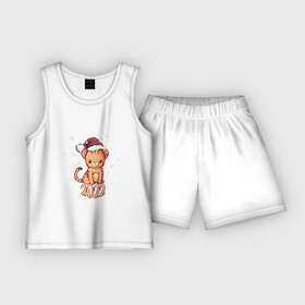 Детская пижама с шортами хлопок с принтом ТИГРЁНОК 22 в Санкт-Петербурге,  |  | Тематика изображения на принте: девушкам | детям | новый год | подарок | праздник | тигр | тигренок