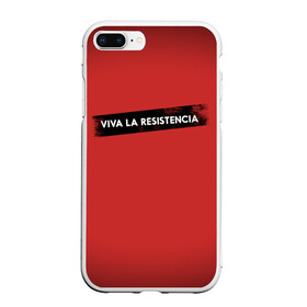 Чехол для iPhone 7Plus/8 Plus матовый с принтом VIVA LA RESISTENCIA в Санкт-Петербурге, Силикон | Область печати: задняя сторона чехла, без боковых панелей | bella | bells | casa | ciao | de | el | jingle | la | moscow | netflix | papel | professor | resistencia | tokio | viva | бумажный | дом | профессор