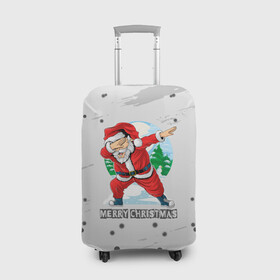 Чехол для чемодана 3D с принтом Merry Christmas Santa Dabbing. в Санкт-Петербурге, 86% полиэфир, 14% спандекс | двустороннее нанесение принта, прорези для ручек и колес | 2022 | dabbing | happy new year | merry christmas | santa dabbing | год тигра | зима близко | нг | новогодний | новогодний тигр | новый год | новый год 2022 | рождество | символ 2022 года | снежинки