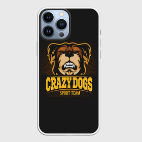 Чехол для iPhone 13 Pro Max с принтом CRAZY DOGS в Санкт-Петербурге,  |  | Тематика изображения на принте: animal | dog | барбос | бобик | гнев | год собаки | друг человека | животное | зверь | злая собака | злость | зубы | ищейка | кинолог | кость | лайка | ненависть | оскал | пёс | собака | собаковод