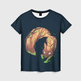 Женская футболка 3D с принтом Лисолес в Санкт-Петербурге, 100% полиэфир ( синтетическое хлопкоподобное полотно) | прямой крой, круглый вырез горловины, длина до линии бедер | живо | животинка | животинки | животное | животные | звери | зверки | зверята | лес | лесной зверёк | лис | лиса | лисичка | лисички | лисолес | оранжевая лиса | тайга