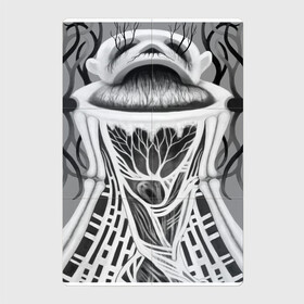 Магнитный плакат 2Х3 с принтом Growth в Санкт-Петербурге, Полимерный материал с магнитным слоем | 6 деталей размером 9*9 см | абстракция | существа | ужасы | хоррор | чернобелое