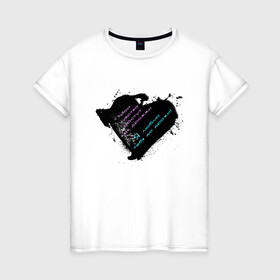 Женская футболка хлопок с принтом Любовь до дрожи в Санкт-Петербурге, 100% хлопок | прямой крой, круглый вырез горловины, длина до линии бедер, слегка спущенное плечо | black | heart | love | любовь | сердце | черный | чувства