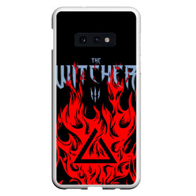 Чехол для Samsung S10E с принтом THE WITCHER 3 ВЕДЬМАК 3 FIRE ОГОНЬ в Санкт-Петербурге, Силикон | Область печати: задняя сторона чехла, без боковых панелей | geralt | the witcher | the witcher wild hunt | witcher | wolf | аард | аксий | белый волк | ведьмак | ведьмак 3 | волк | геральт | игни | ирден | йенифер | каер морхен | квен | охотник | трисс | цири | школа волка