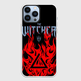 Чехол для iPhone 13 Pro Max с принтом THE WITCHER 3   ВЕДЬМАК 3   FIRE   ОГОНЬ в Санкт-Петербурге,  |  | geralt | the witcher | the witcher wild hunt | witcher | wolf | аард | аксий | белый волк | ведьмак | ведьмак 3 | волк | геральт | игни | ирден | йенифер | каер морхен | квен | охотник | трисс | цири | школа волка