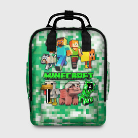 Женский рюкзак 3D с принтом Minecraft персонажи мобы в Санкт-Петербурге, 100% полиэстер | лямки с регулируемой длиной, сверху ручки, чтобы рюкзак нести как сумку. Основное отделение закрывается на молнию, как и внешний карман. Внутри два дополнительных кармана, один из которых закрывается на молнию. По бокам два дополнительных кармашка, куда поместится маленькая бутылочка
 | creeper | green minecraft | minecraft | minecraft creeper | minecraft dungeons | детские игры | зеленый майнкрафт | крипер | крипер майнкрафт | криппер | майнкрафт | майнкрафт крипер | майнкрафт персонажи | майнкрафт подземелье