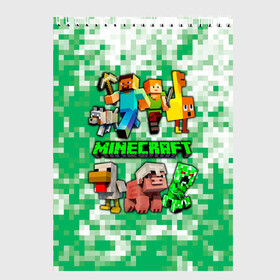 Скетчбук с принтом Minecraft персонажи мобы в Санкт-Петербурге, 100% бумага
 | 48 листов, плотность листов — 100 г/м2, плотность картонной обложки — 250 г/м2. Листы скреплены сверху удобной пружинной спиралью | creeper | green minecraft | minecraft | minecraft creeper | minecraft dungeons | детские игры | зеленый майнкрафт | крипер | крипер майнкрафт | криппер | майнкрафт | майнкрафт крипер | майнкрафт персонажи | майнкрафт подземелье