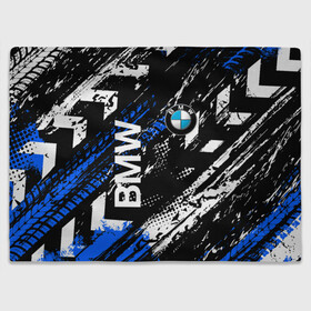 Плед 3D с принтом BMW следы от шин. в Санкт-Петербурге, 100% полиэстер | закругленные углы, все края обработаны. Ткань не мнется и не растягивается | Тематика изображения на принте: bmw | bmw performance | m | motorsport | performance | бмв | моторспорт | следы о  шин