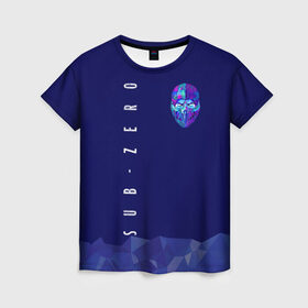 Женская футболка 3D с принтом Саб-Зиро. в Санкт-Петербурге, 100% полиэфир ( синтетическое хлопкоподобное полотно) | прямой крой, круглый вырез горловины, длина до линии бедер | game | mortal kombat | комбат | мортал | мортал комбат | саб зиро