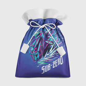 Подарочный 3D мешок с принтом Саб-Зиро синий в Санкт-Петербурге, 100% полиэстер | Размер: 29*39 см | game | mortal kombat | комбат | мортал | мортал комбат