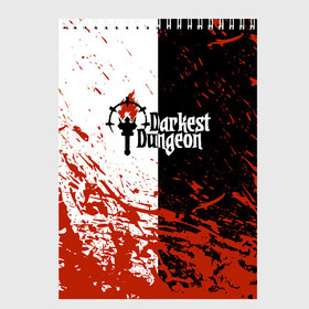 Скетчбук с принтом Darkest Dungeon | DD | Black White Logo в Санкт-Петербурге, 100% бумага
 | 48 листов, плотность листов — 100 г/м2, плотность картонной обложки — 250 г/м2. Листы скреплены сверху удобной пружинной спиралью | Тематика изображения на принте: colour of madness | crimson court | darkest dungeon | game | logo | roguelike | shieldbreaker | the shieldbreaker | игра | лого | логотип | ролевая игра | темнейшее подземелье