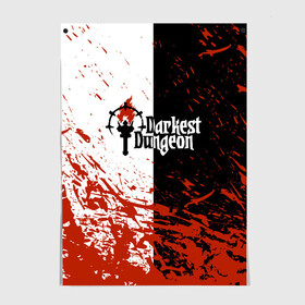 Постер с принтом Darkest Dungeon | DD | Black White Logo в Санкт-Петербурге, 100% бумага
 | бумага, плотность 150 мг. Матовая, но за счет высокого коэффициента гладкости имеет небольшой блеск и дает на свету блики, но в отличии от глянцевой бумаги не покрыта лаком | colour of madness | crimson court | darkest dungeon | game | logo | roguelike | shieldbreaker | the shieldbreaker | игра | лого | логотип | ролевая игра | темнейшее подземелье