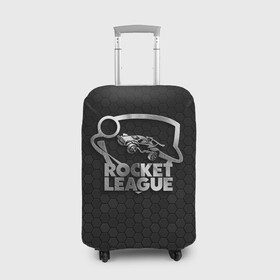 Чехол для чемодана 3D с принтом Rocket League Metal Logo в Санкт-Петербурге, 86% полиэфир, 14% спандекс | двустороннее нанесение принта, прорези для ручек и колес | auto | avto | car | race | rocket league | авто | гонки | машина | рокет лига | тачка